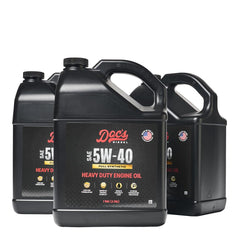 Doc's Diesel 5W-40 bottle front view highlighting heavy-duty protection.
