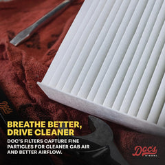 Doc's Diesel D3977 installed behind glove box for cleaner cabin air