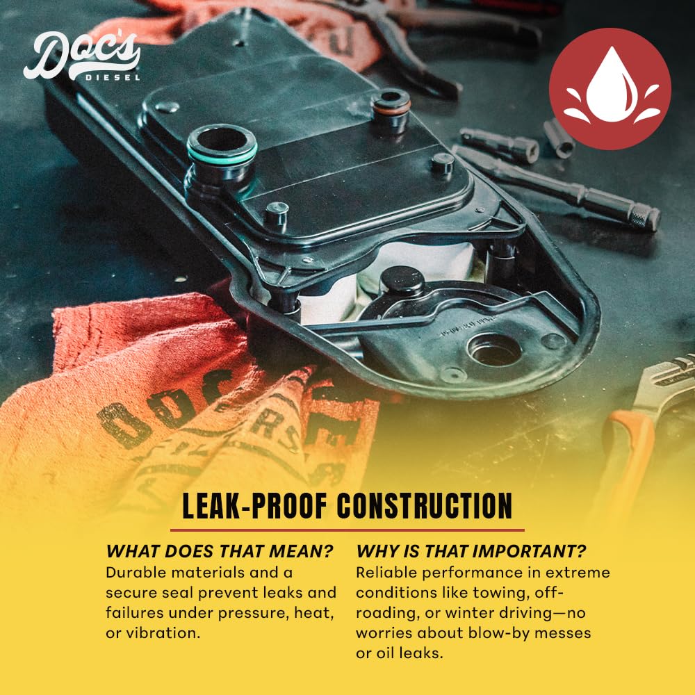 Doc's Diesel CCV Filter D804418 replacement guide emphasizes recommended service intervals.