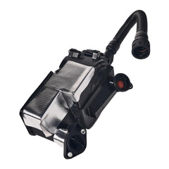 Doc's Diesel CCV Filter D804502 top view, optimized inlet-outlet layout for flow
