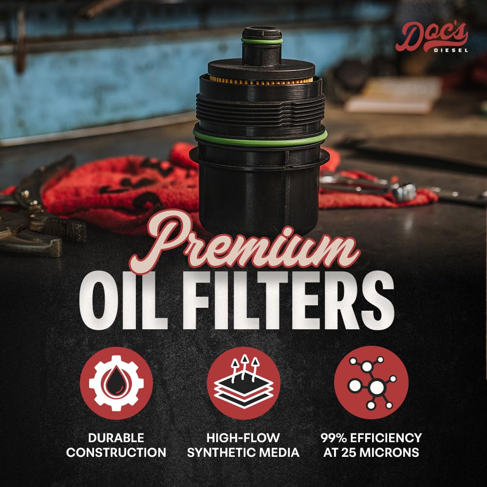 Doc's Diesel Oil Filter D11880 Jeep Wrangler EcoDiesel image demonstrates proper fitment.