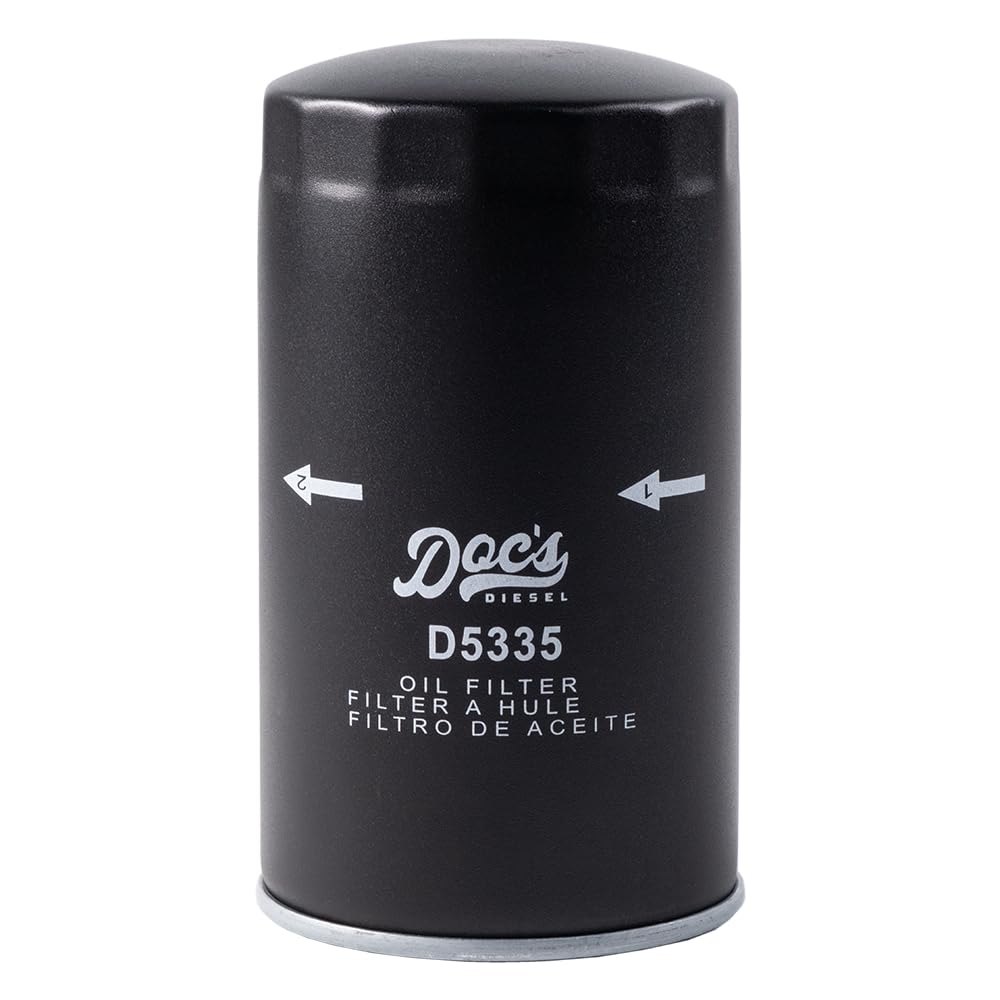 Doc's D5335 oil filter providing robust engine oil filtration for longevity.
