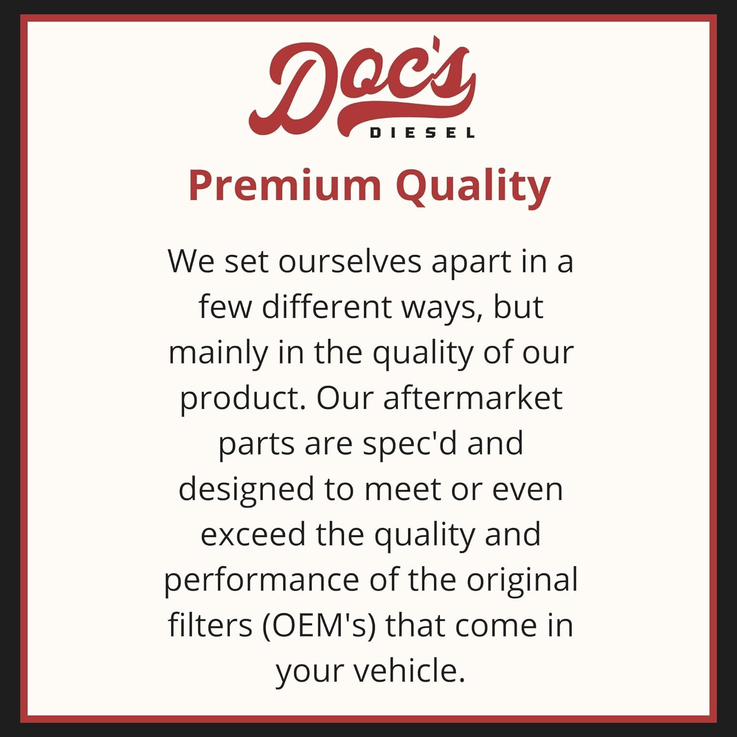 Packaging display of Doc's Diesel Oil Filter 12-pack for fleet stock