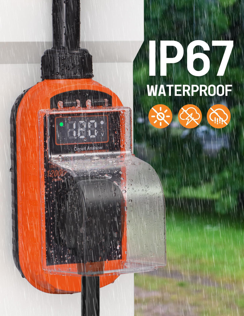 Docusvect IP67 waterproof cover protects the unit from rain and sand.