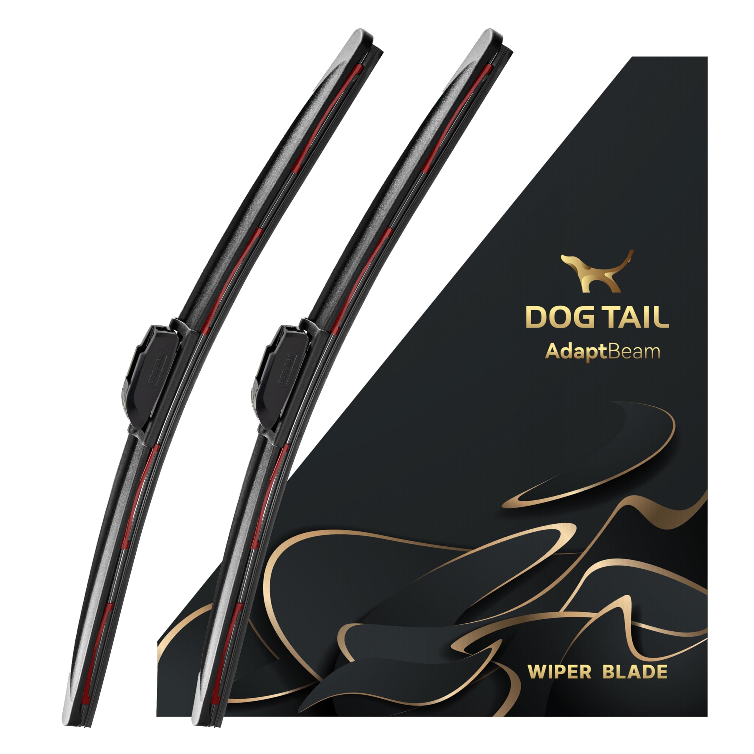 DOG TAIL AdaptBeam dual-frame wiper blades for 26/16 inch providing consistent wipe