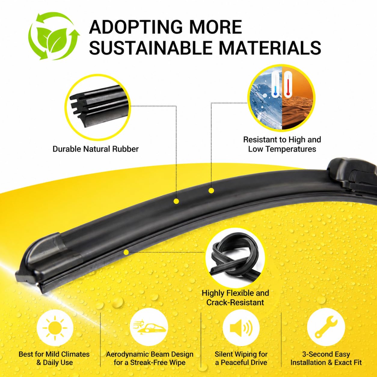 DOG TAIL streak-free-wipe provides crystal-clear view in wet conditions