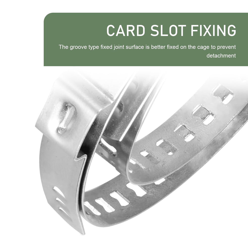 Dogary stainless steel clamps secure boot against vibration.