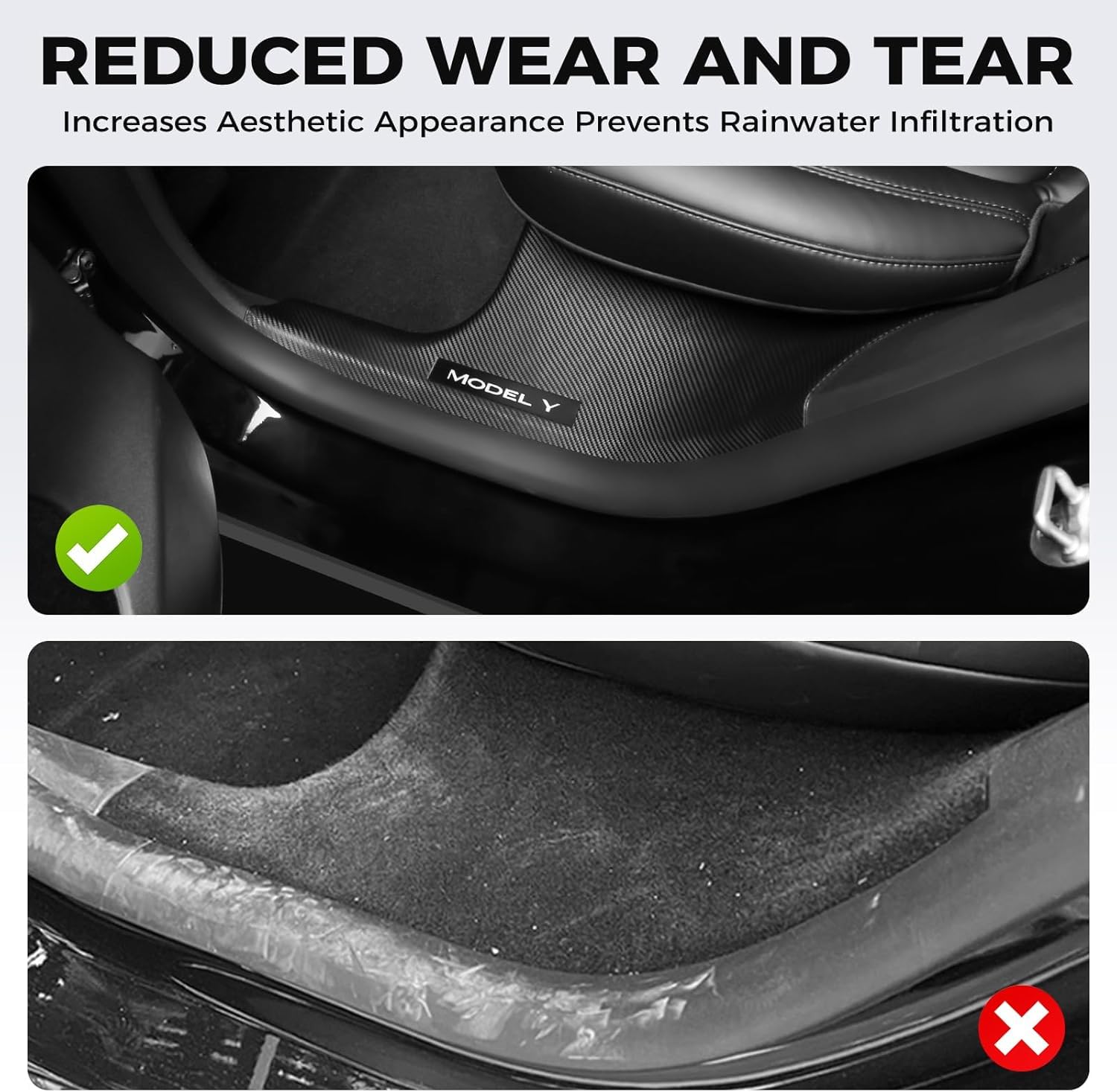 Doietc Tesla Model Y Juniper center console pads protect surfaces from wear.