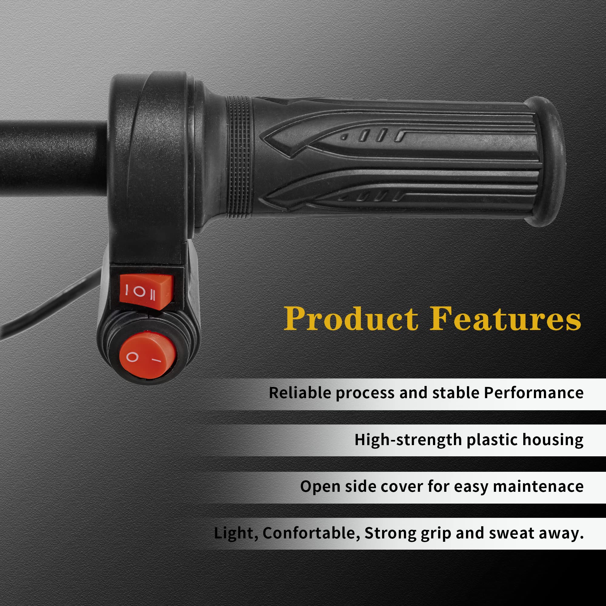 Doinal universal throttle compatibility image highlights 12-72V and motor types.
