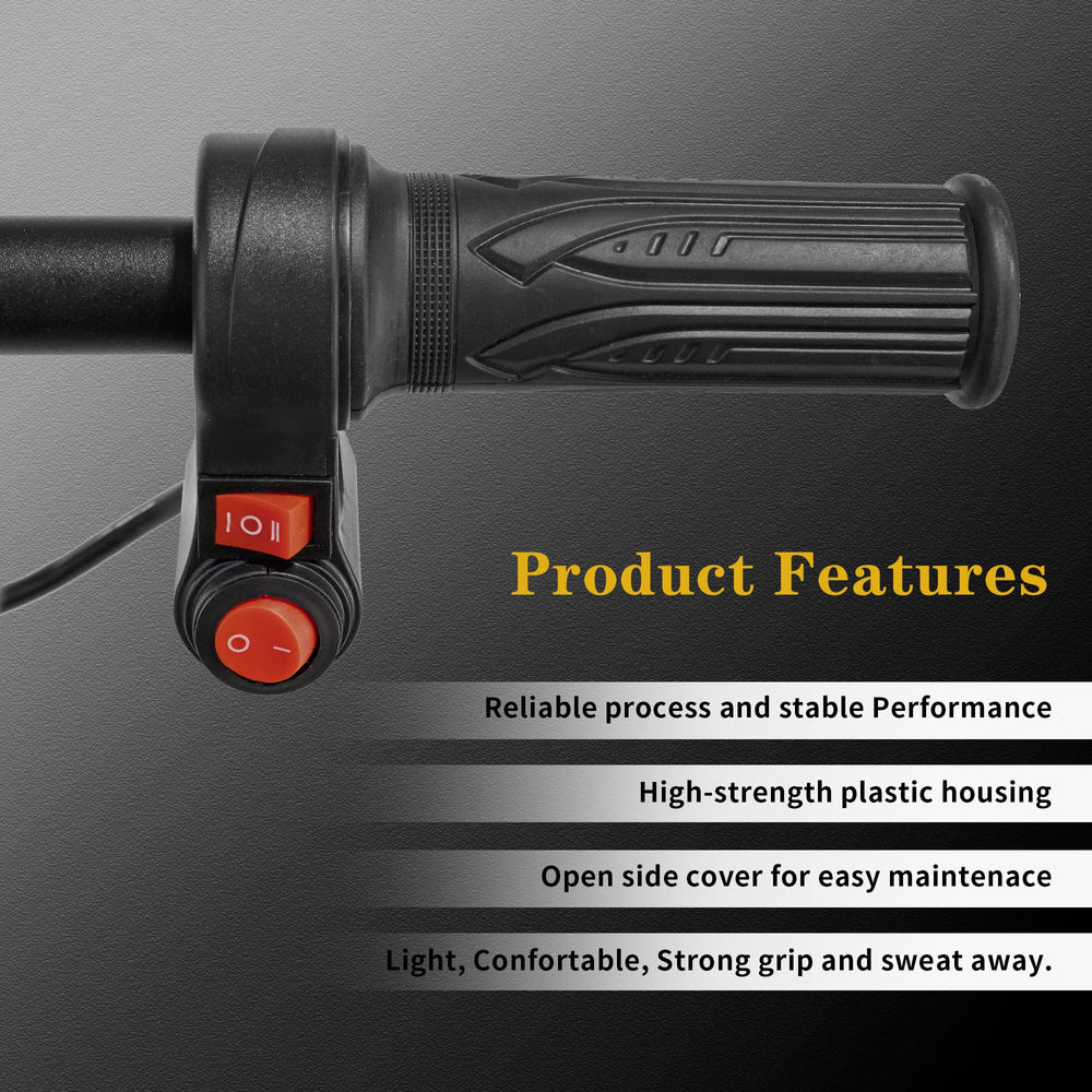 Doinal universal throttle compatibility image highlights 12-72V and motor types.