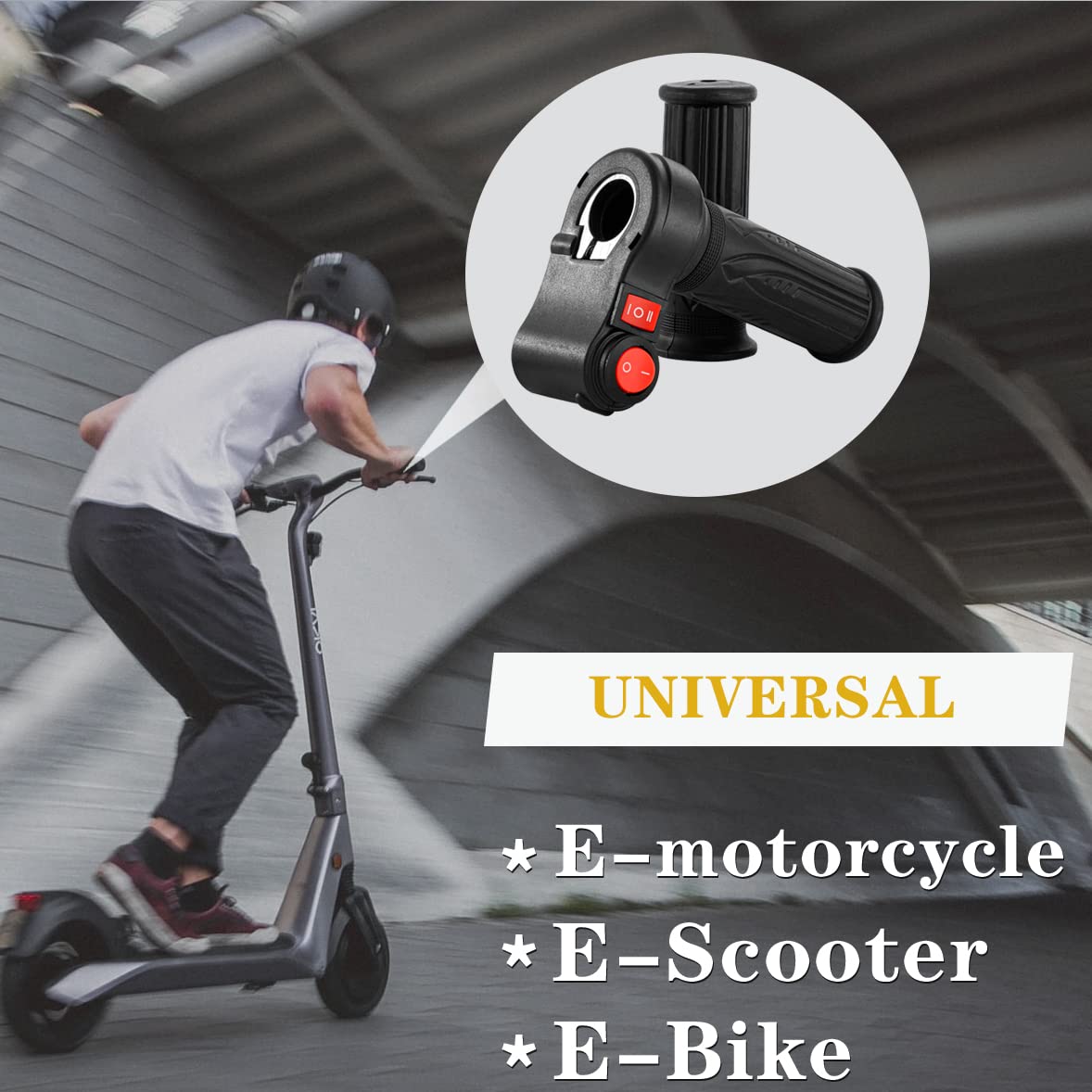 Doinal universal throttle in-use on motorcycle shows practical control.