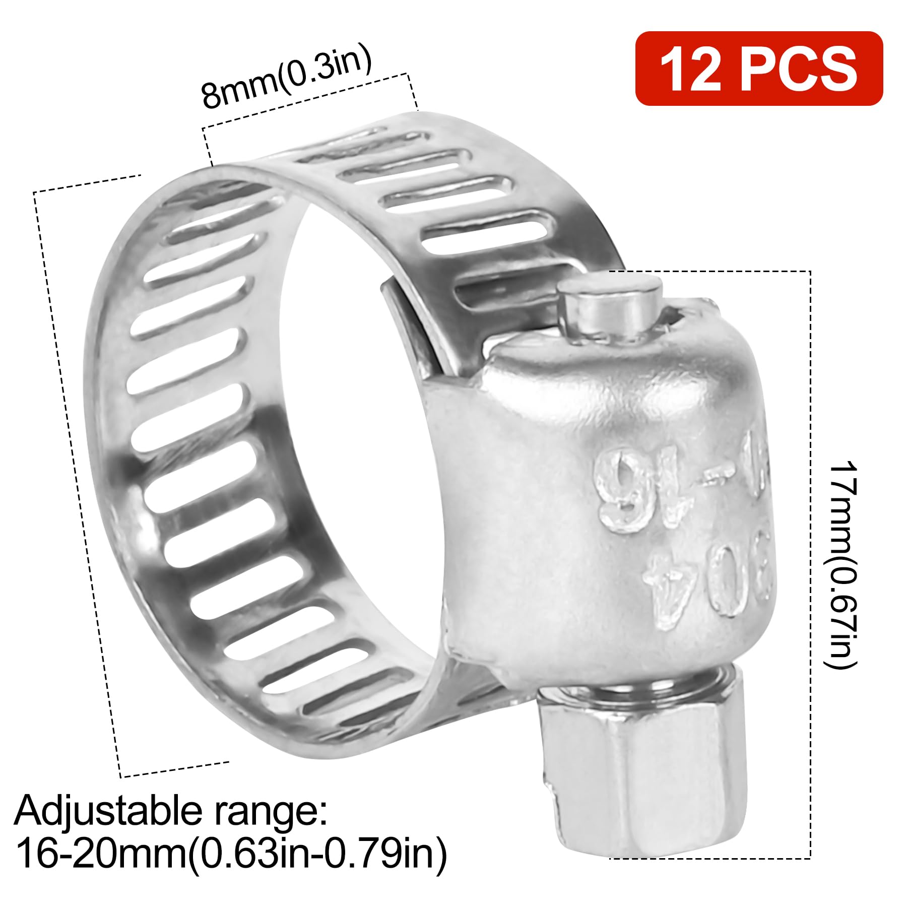 Dojobkinb 304 stainless clamps resist rust in outdoor fuel line installations