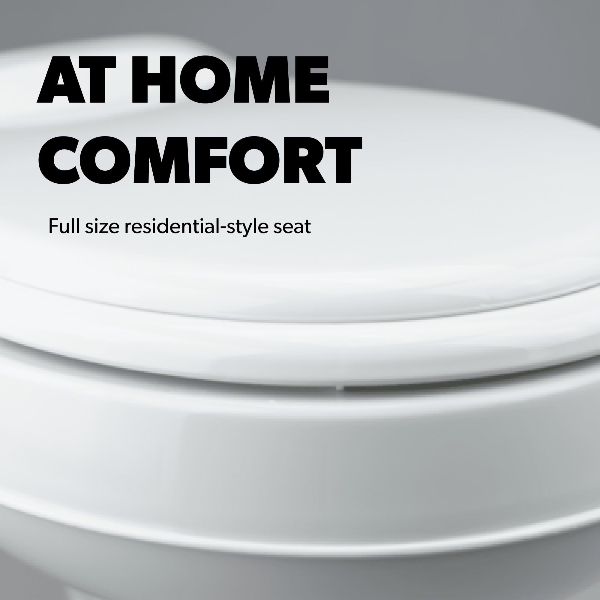 Dometic 300-series two-bolt installation with quick-access water connection.