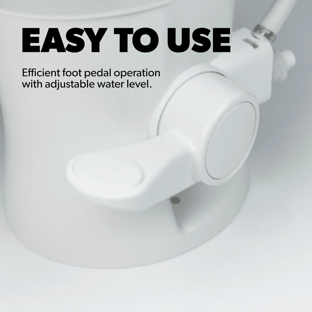 Dometic 300-series adjustable water level for personalized flush performance.