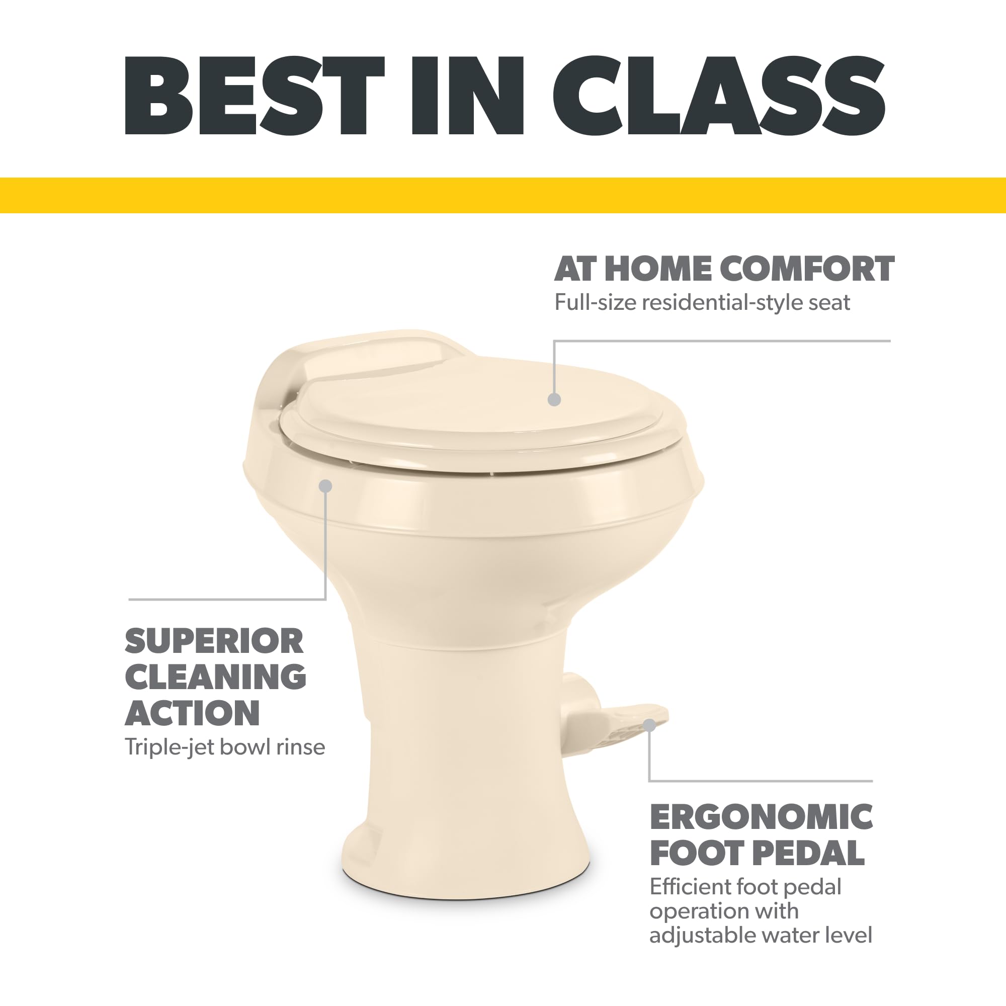 Dometic triple-jet bowl rinse delivers 360-degree cleaning