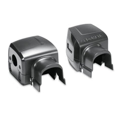 Dometic right arm power awning cover kit black end caps closeup highlighting durable weather protection.