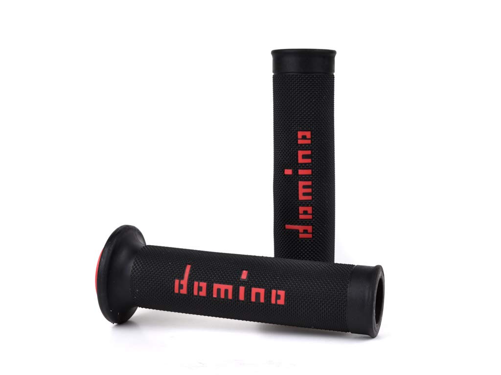 Domino 1295346 knobs front view shows black/red racing grip
