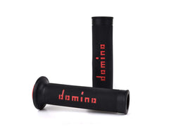 Domino 1295346 knobs front view shows black/red racing grip
