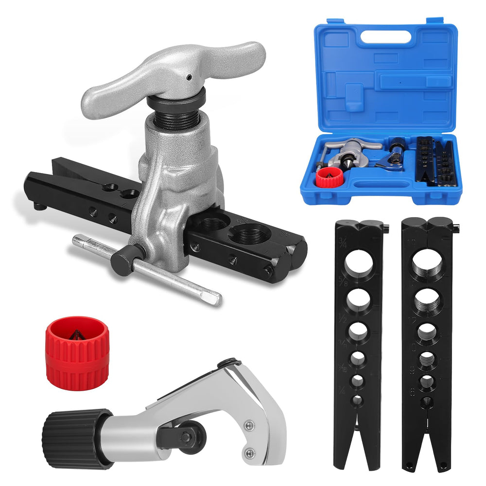 Dominox eccentric flaring tool kit assembled for precise HVAC prep