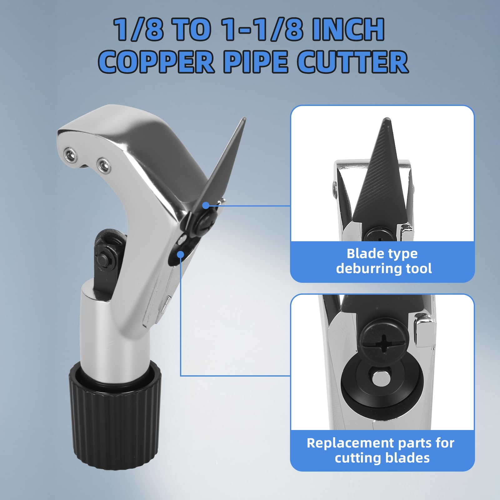 Dominox oversized feed screw handle reduces effort during setup
