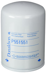 Donaldson P551551 hydraulic filter spin-on front view; easy replacement and reliable filtration