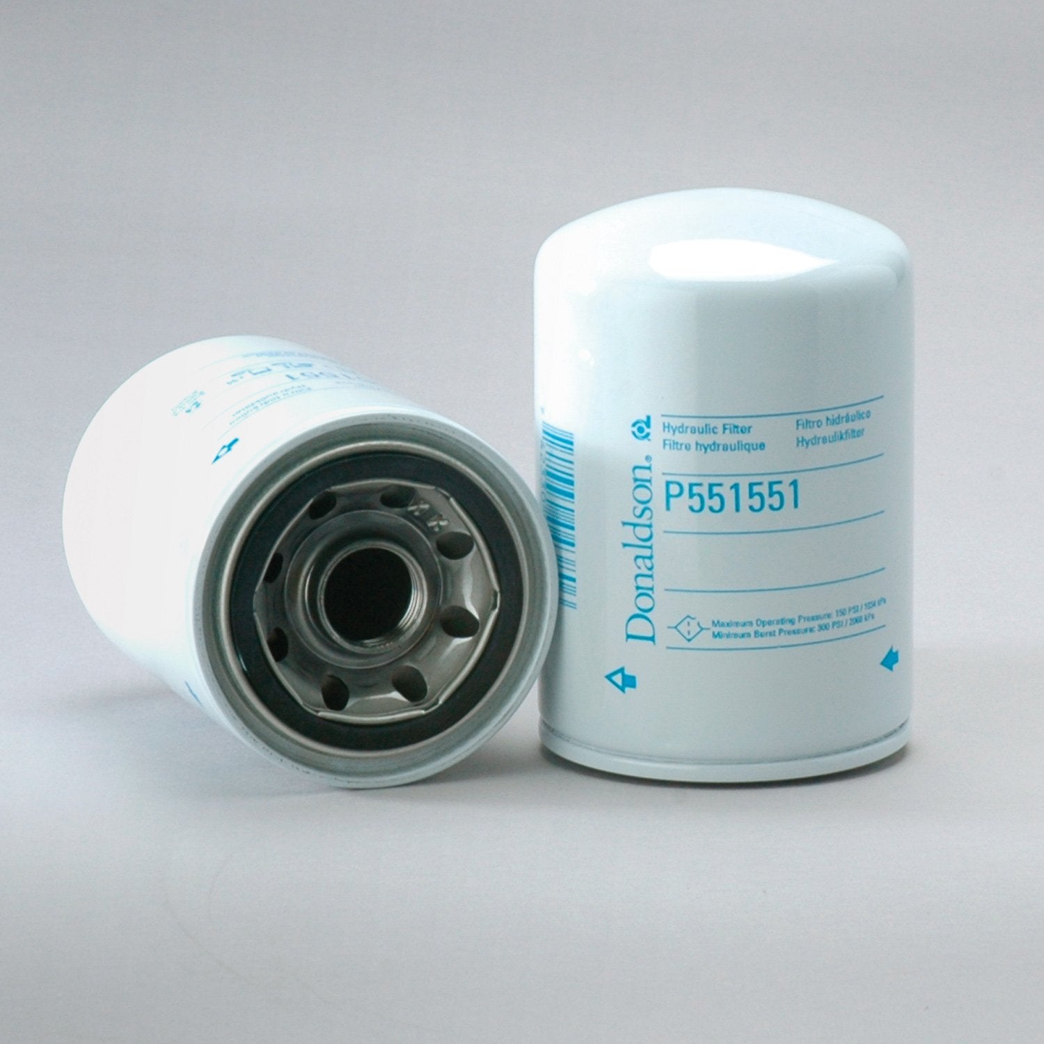 Donaldson P551551 hydraulic filter spin-on side view; durable design for long service