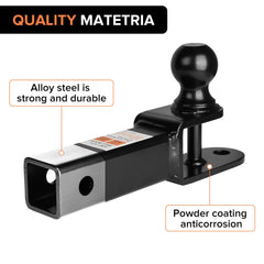 Donext universal 2-inch receiver fits standard hitch systems.