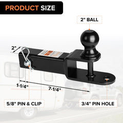 Donext hitch pin and clip included for secure, quick installation.