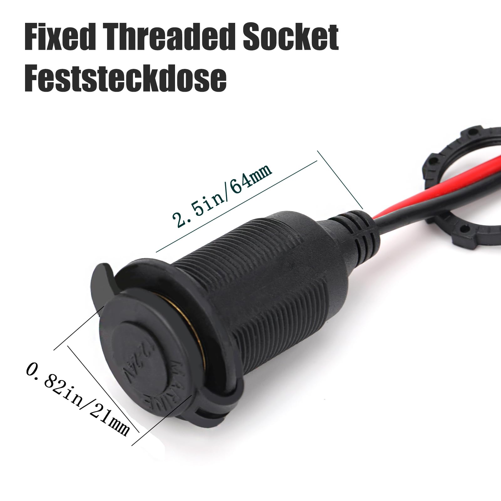 Dongge 10ft long cable shown for reach from battery to electrical outlet.