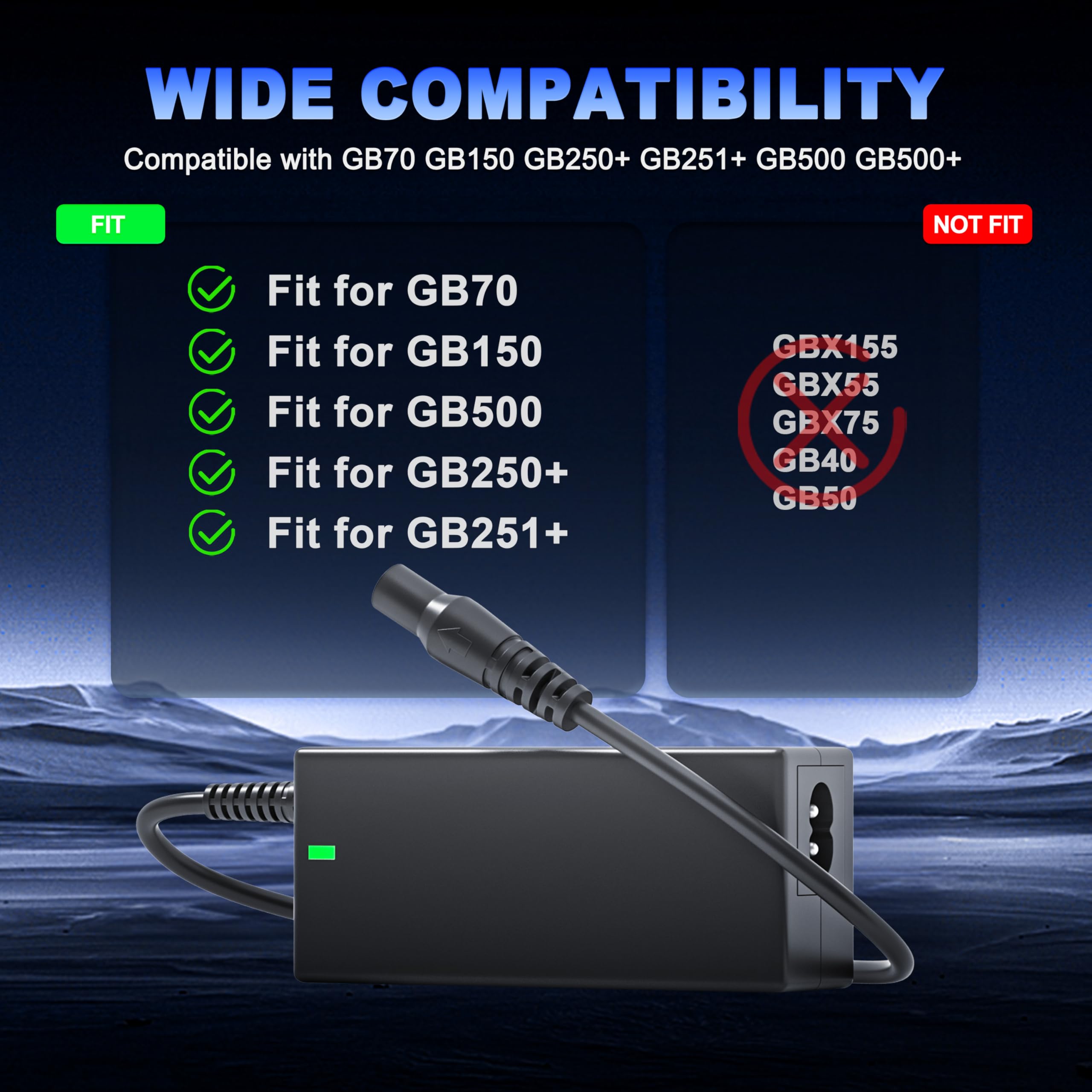 DONGNI universal 100-240V input enables worldwide charging.