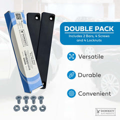 Donkey Auto two-pack bundle shows durable hardware included for quick setup.