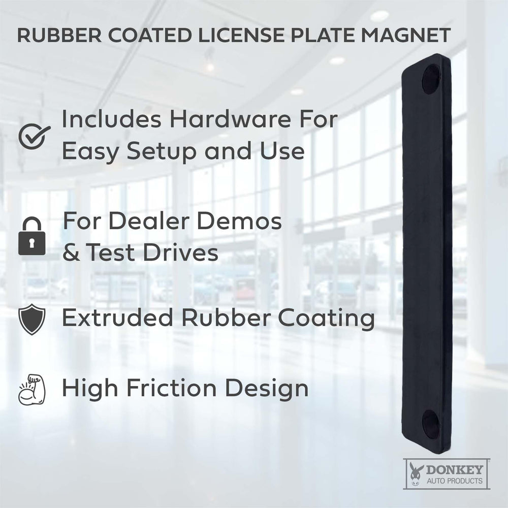 Donkey Auto rubber coated magnet on bumper edge demonstrates vehicle protection.