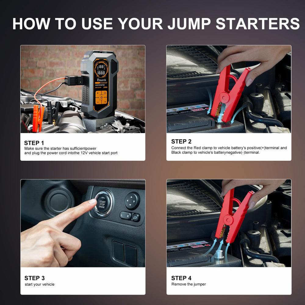Doorii in a roadside setting being used to jump start a car for practical emergency support