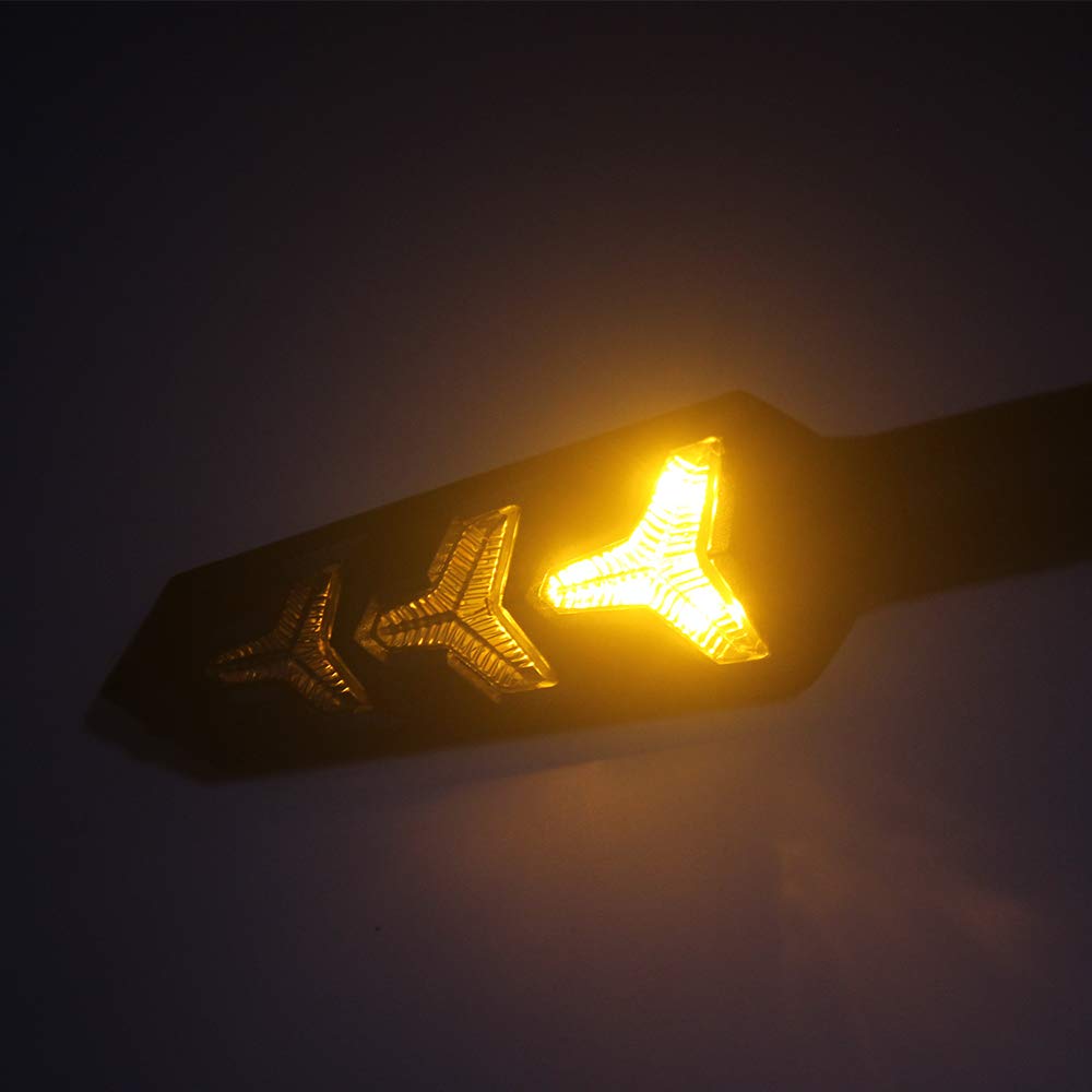 DOPHISALL AUTO flowing indicators LED-lit front shot shows continuous water-flow effect.