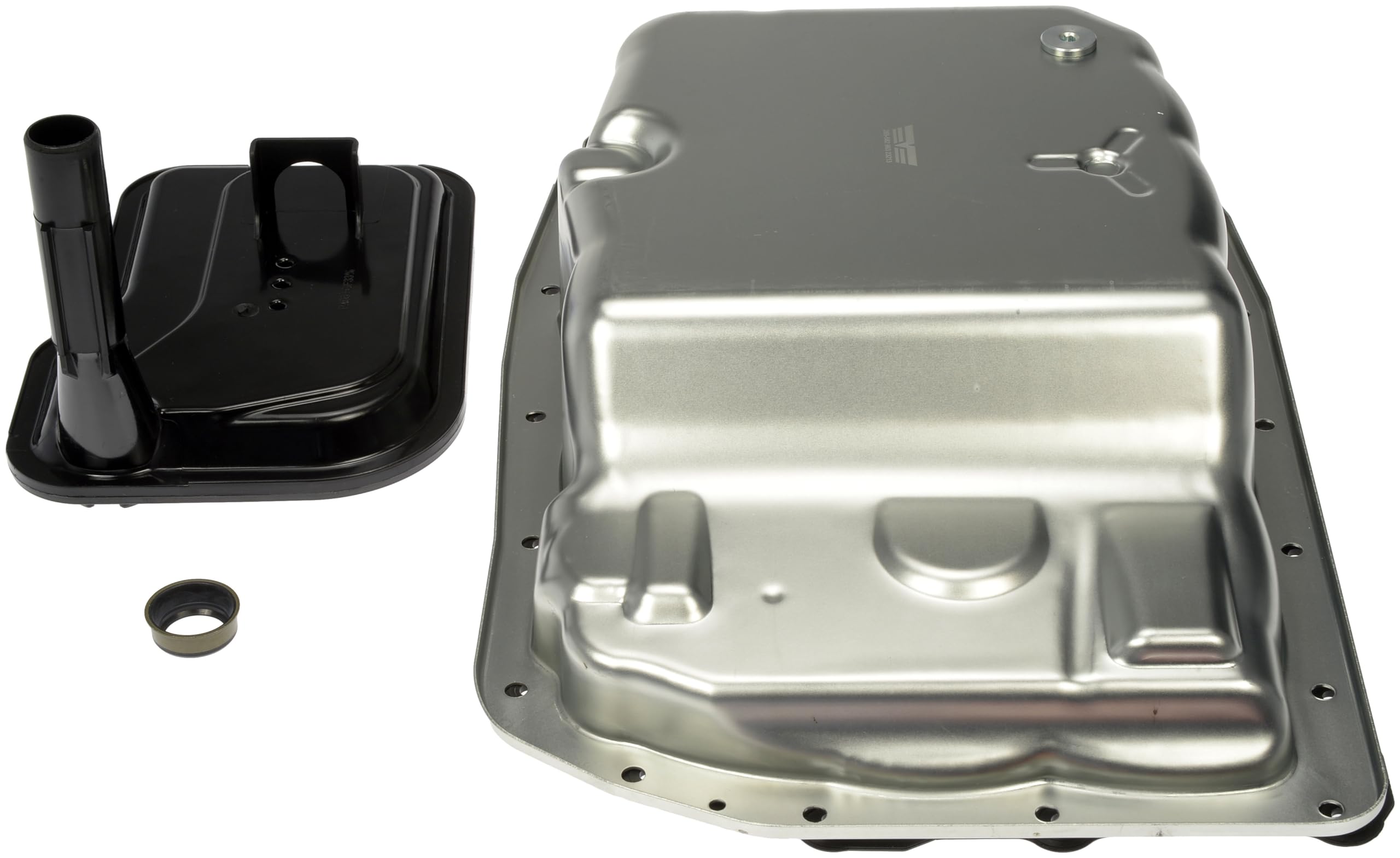 Dorman 265-582 transmission oil pan bottom view highlighting drain plug accessibility