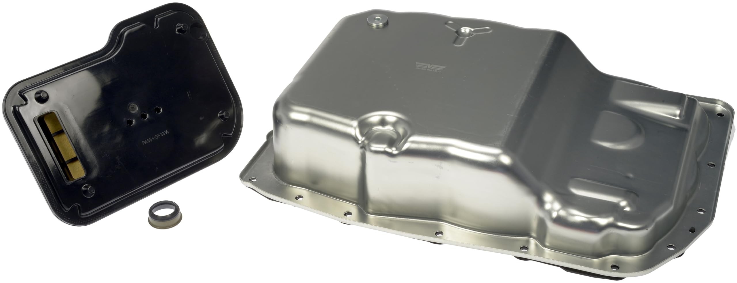 Dorman 265-582 transmission oil pan with drain plug for cleaner service and controlled fluid removal