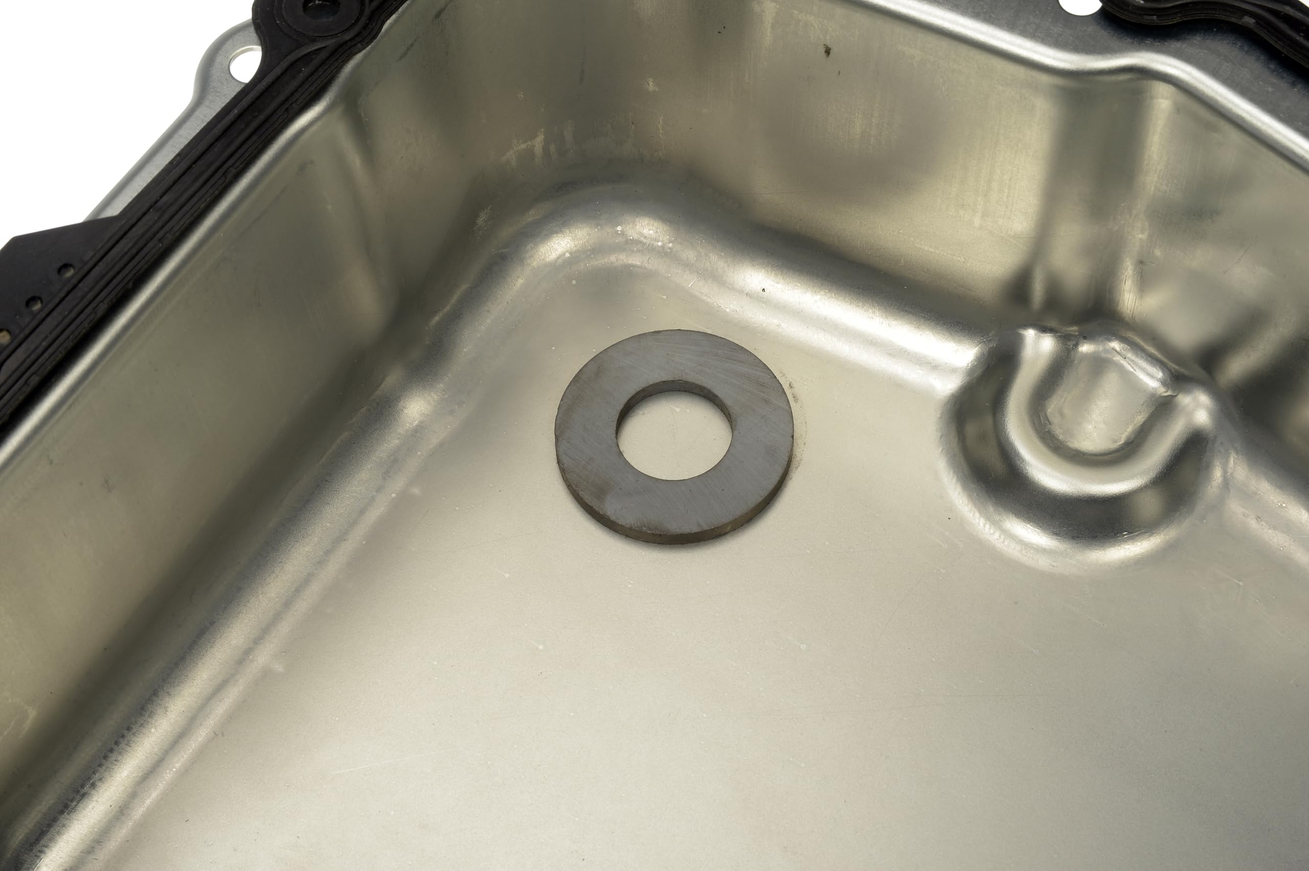 Dorman 265-582 transmission oil pan in use on GM vehicle for maintenance