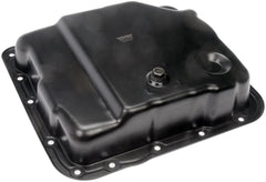 Dorman 265-811 transmission oil pan with drain plug for spill-free service.