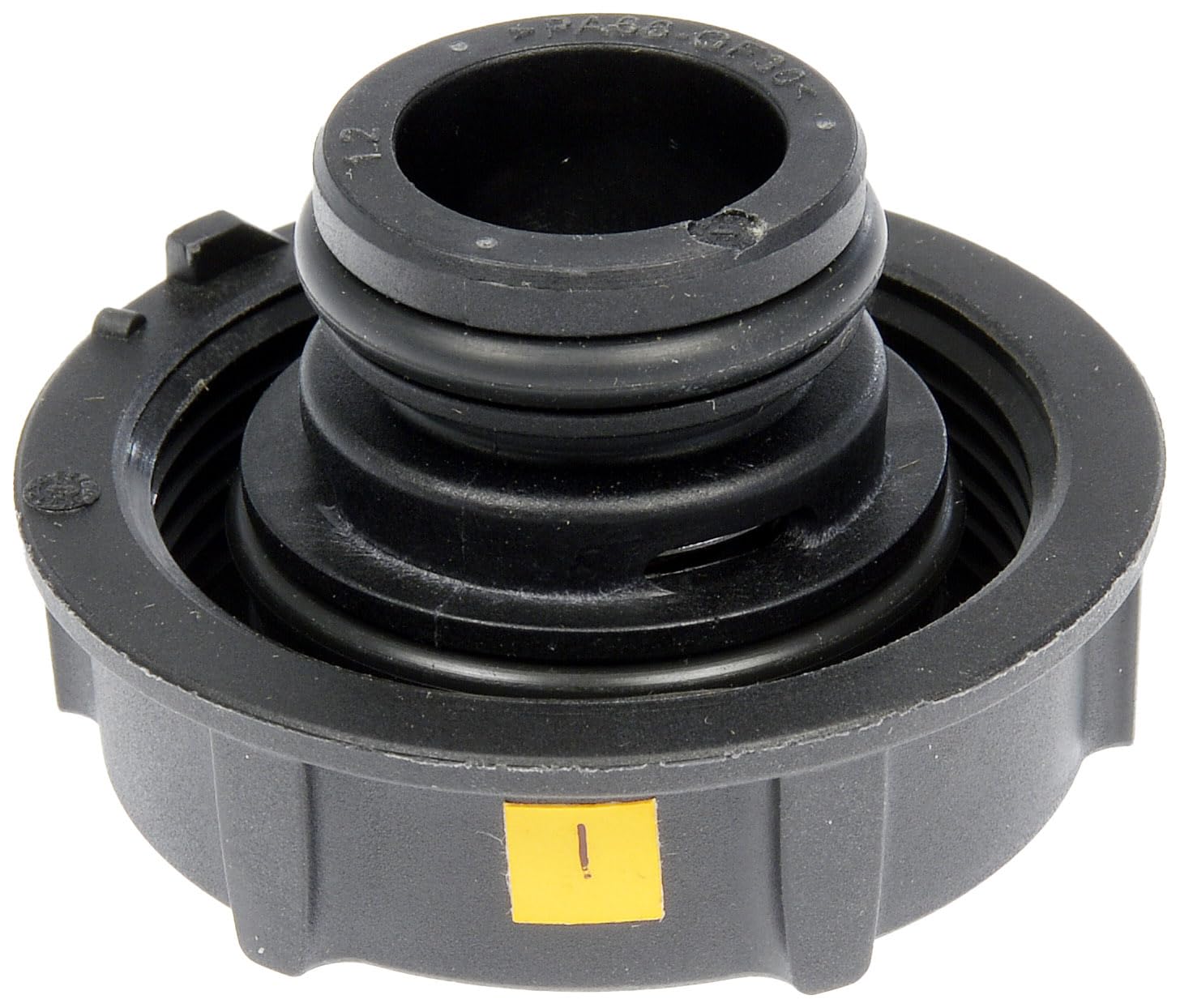 Dorman 54211 coolant cap, top view, easy installation for Ford C-Max, Fiesta, Focus and Transit.