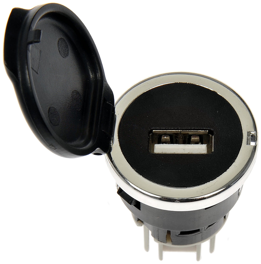Dorman USB port cover installed on dashboard for durable, seamless fit.