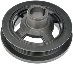 Dorman harmonic balancer front view showing vibration absorption and durability.