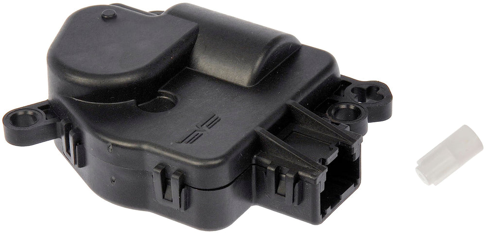 Dorman 604-224 blend door actuator close-up confirms precise plug-and-fit for HVAC control.