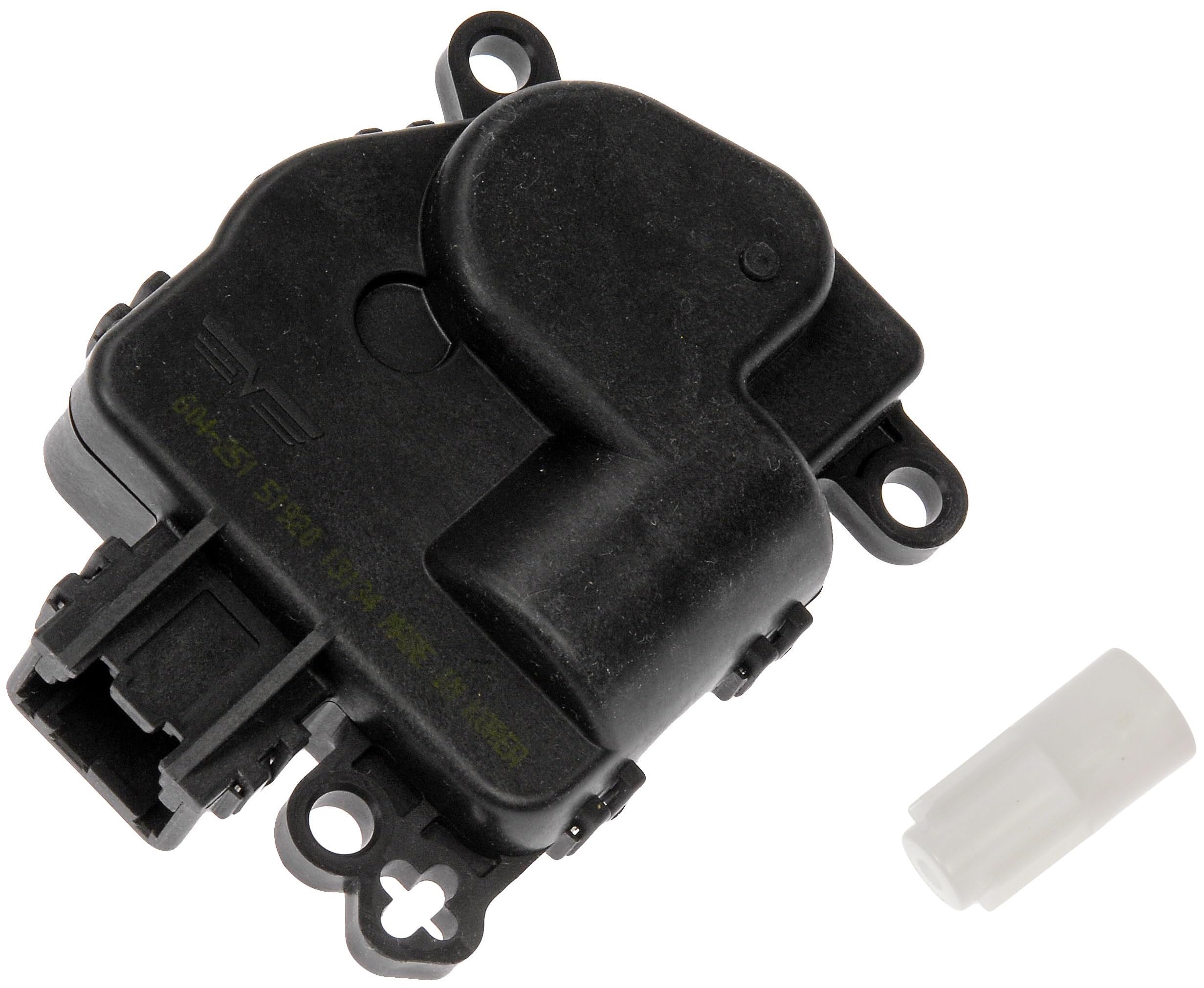 Dorman 604-251 HVAC blend door actuator showing precision fit for reliable climate control