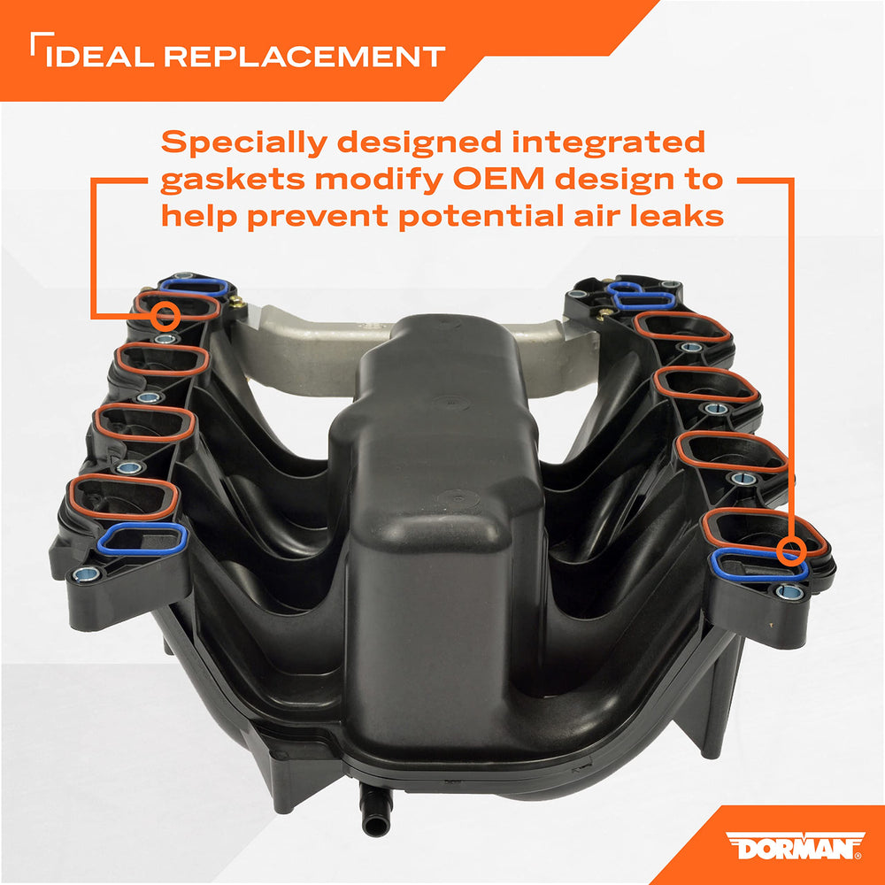 Dorman 615-188 integrated gaskets inside manifold reducing contact points and leaks.