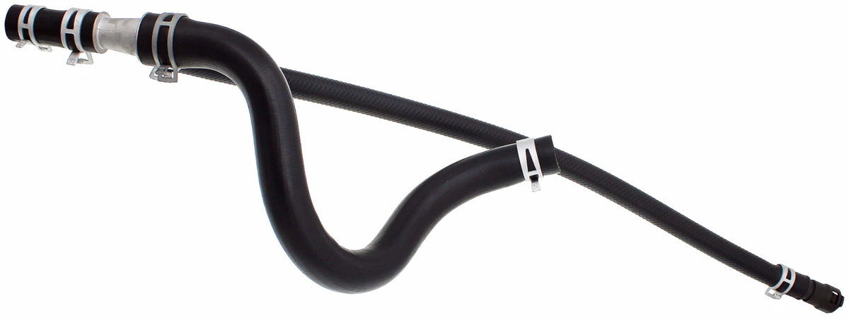 Dorman 626-538 engine heater hose assembly front view highlighting durable aluminum Y-connector