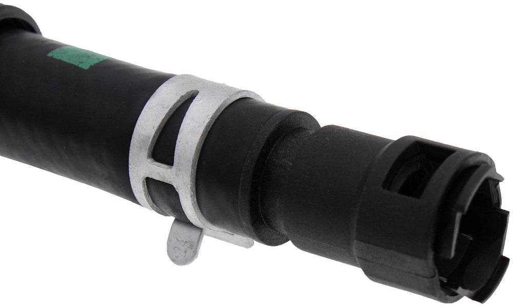 Dorman 626-708 heater hose assembly close-up connection shows robust hose ends and leak resistance.