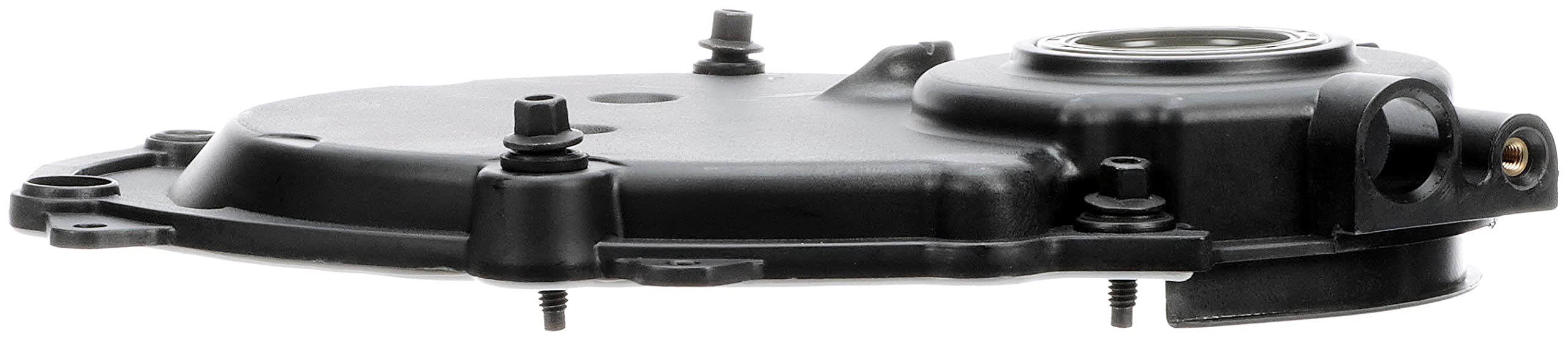 Dorman 635-502 timing cover installed, installation-ready packaging for easy replacement.