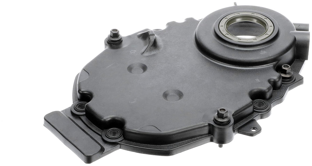 Dorman 635-505 timing cover, side view, precision-fit component for long service life