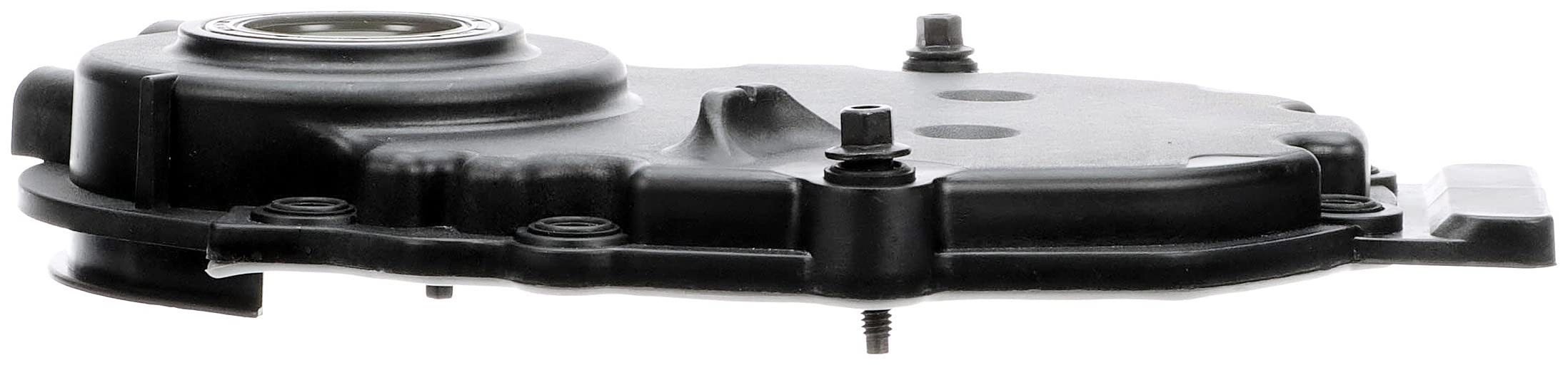 Dorman 635-505 timing cover, underside view, robust design withstands extreme heat