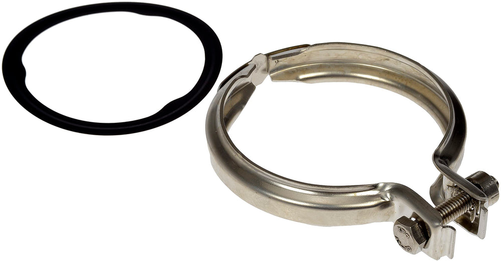 Dorman 667-523 exhaust clamp – side view demonstrates a secure connection for exhaust routing.
